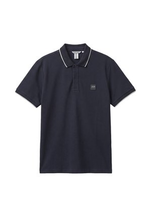 Antony Morato, REGULAR FIT WITH STRIPED ON COLLAR AND ON CUFFS AND LOGO PATCH ON SIDE - Polo - blue/grey