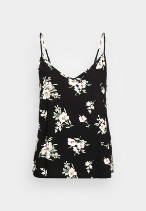Vero Moda VMEASY SINGLET V NECK  - Μπλούζα - black/sandy black