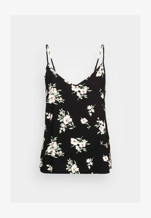 Vero Moda VMEASY SINGLET V NECK - Μπλούζα - black/sandy black