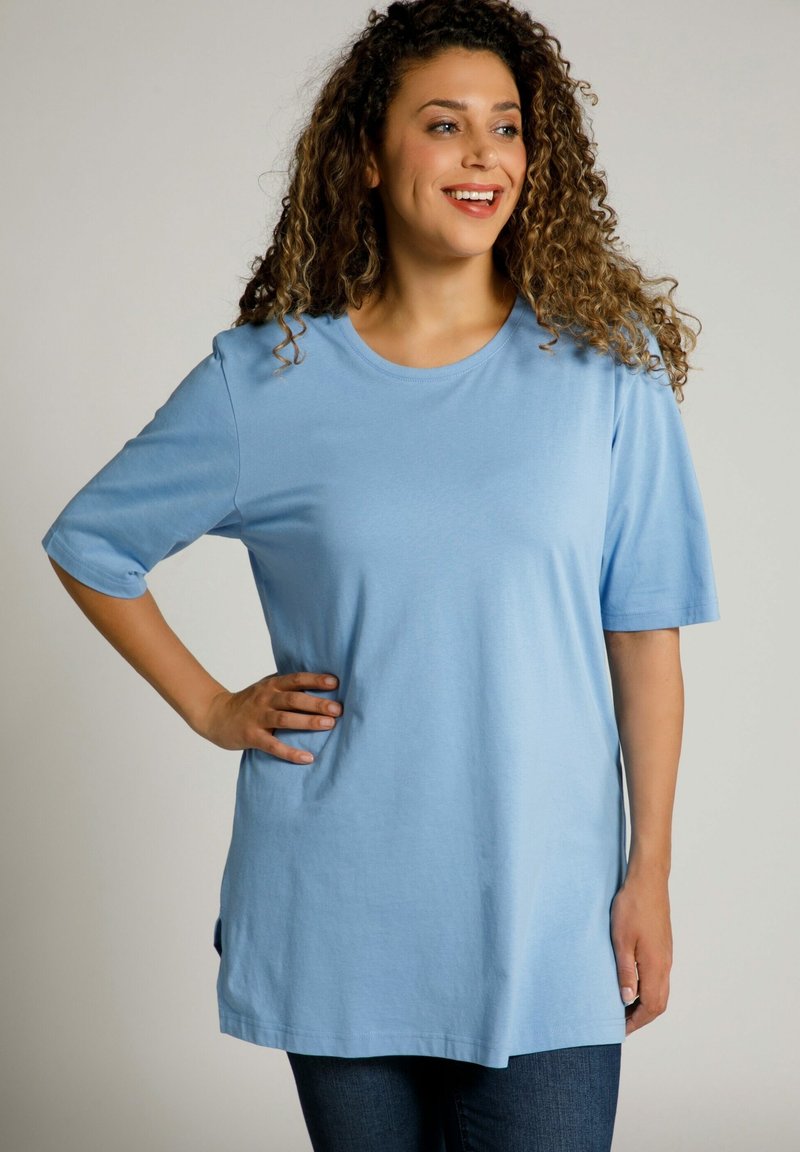 Ulla Popken PLUS SIZE SHORT SLEEVE TEE  - Basic T-shirt - wasserfallblau