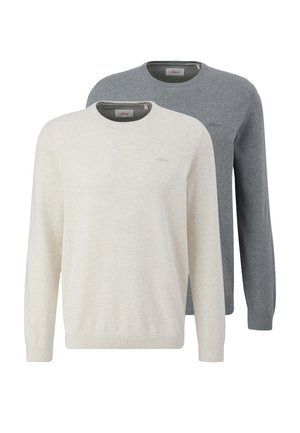 2 PACK - Striktrøje - hellgrau weiß