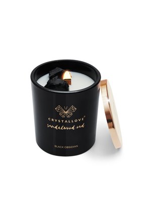 ŚWIECA SOJOWA Z OBSYDIANEM -  SANDALWOOD 400 - Candela profumata - black