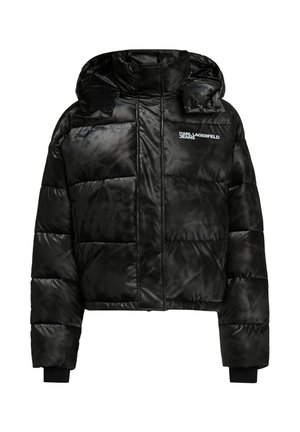 Karl Lagerfeld Jeans, KLJ CROPPED SHINY PUFFER - Μπουφάν από συνθετικό δέρμα - black