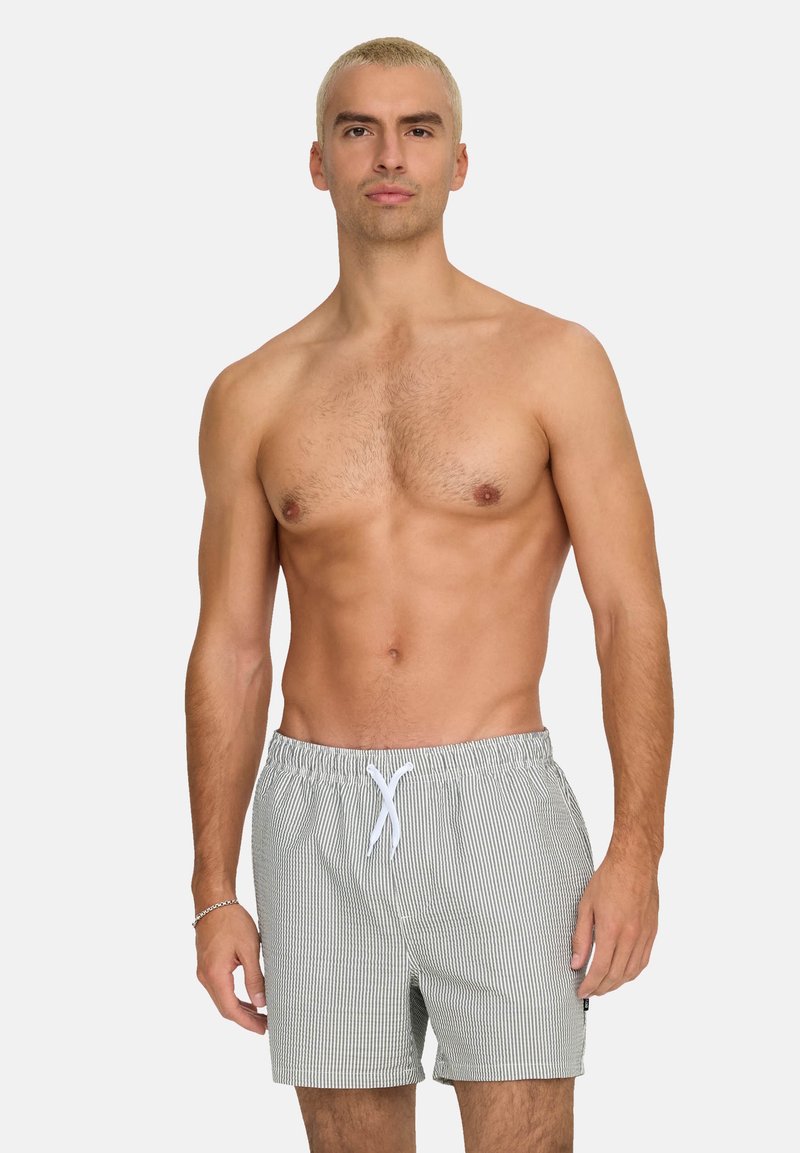 Only & Sons TED SEERSUCKER - Shorts da mare - grau