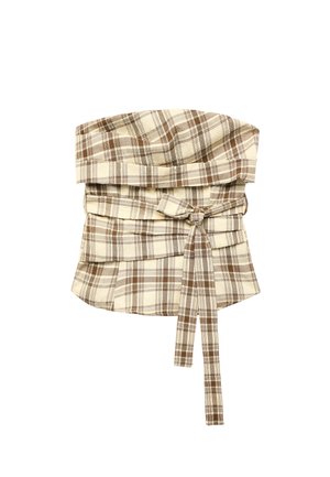 Koton, STRAPLESS CROP TOP. - Top - brown