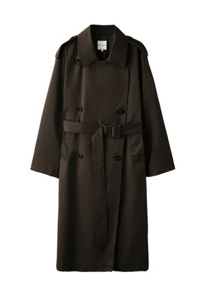 Stradivarius, LONG BASIC TRENCH COAT - Trenčkot - dark brown