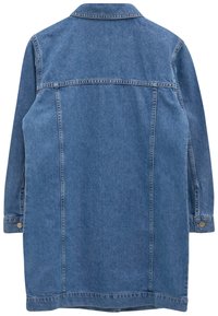 Farkkutakki haalistuneessa sinisessä, jossa on kaulukset, pitkät hihat, sivutaskut ja napit hihansuissa. Ominaisuutena on väljä, suora leikkaus.