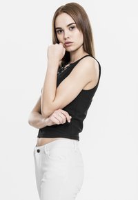 Urban Classics LADIES LACE UP CROPPED TOP - Top - black