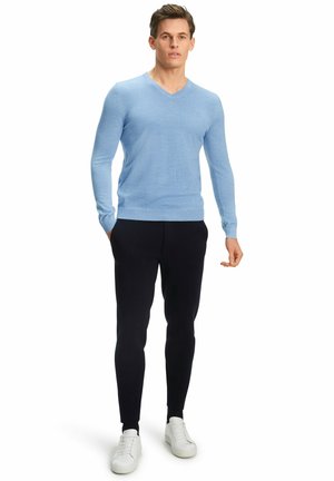 Basic New Merino V-Neck Merino Wool - Strickpullover - azur mel