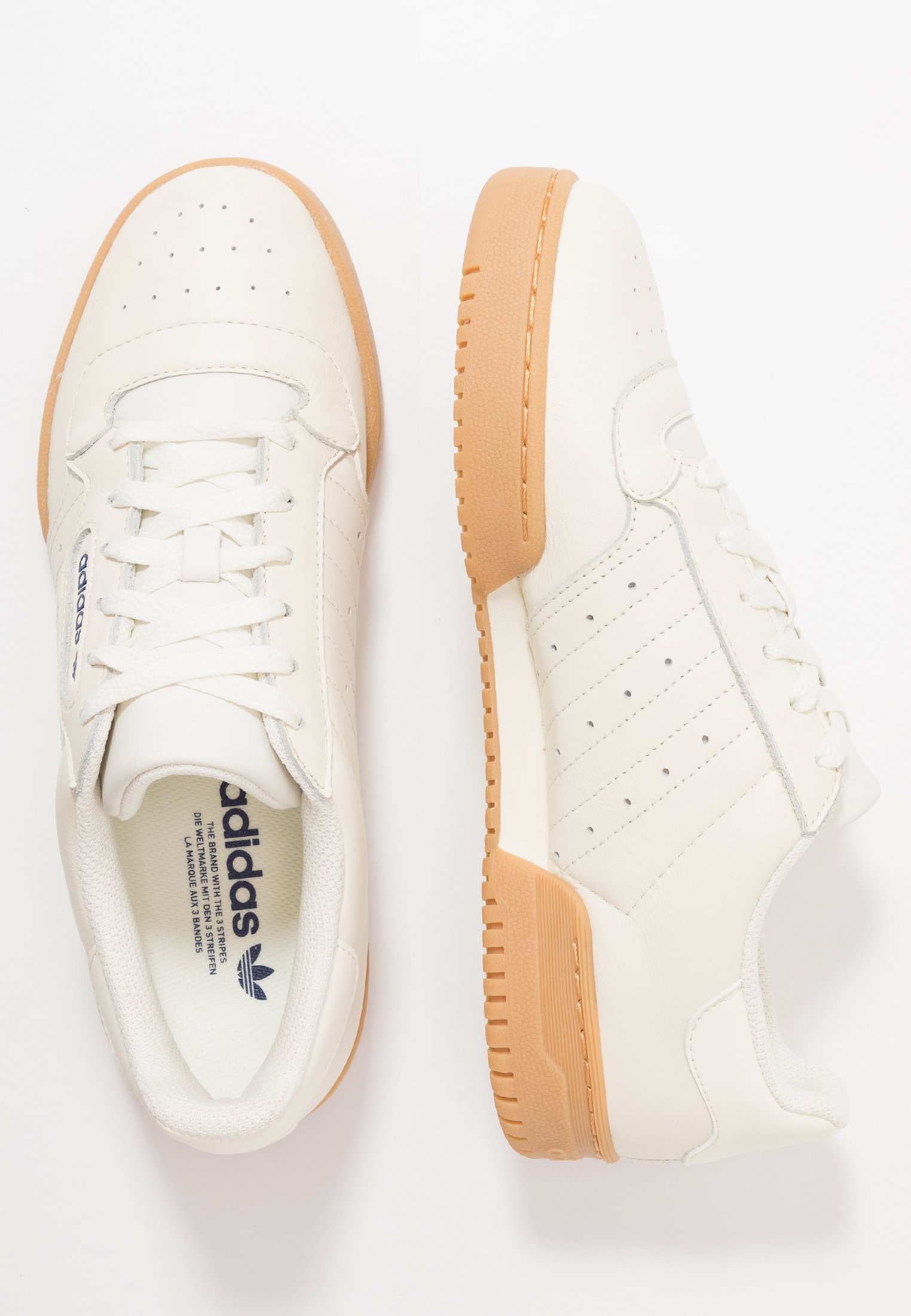 adidas originals powerphase trainers in off white leather with gum sole