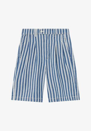 BLKVIS, SOURCE STRIPED UNISEX - Τζιν σορτς - white