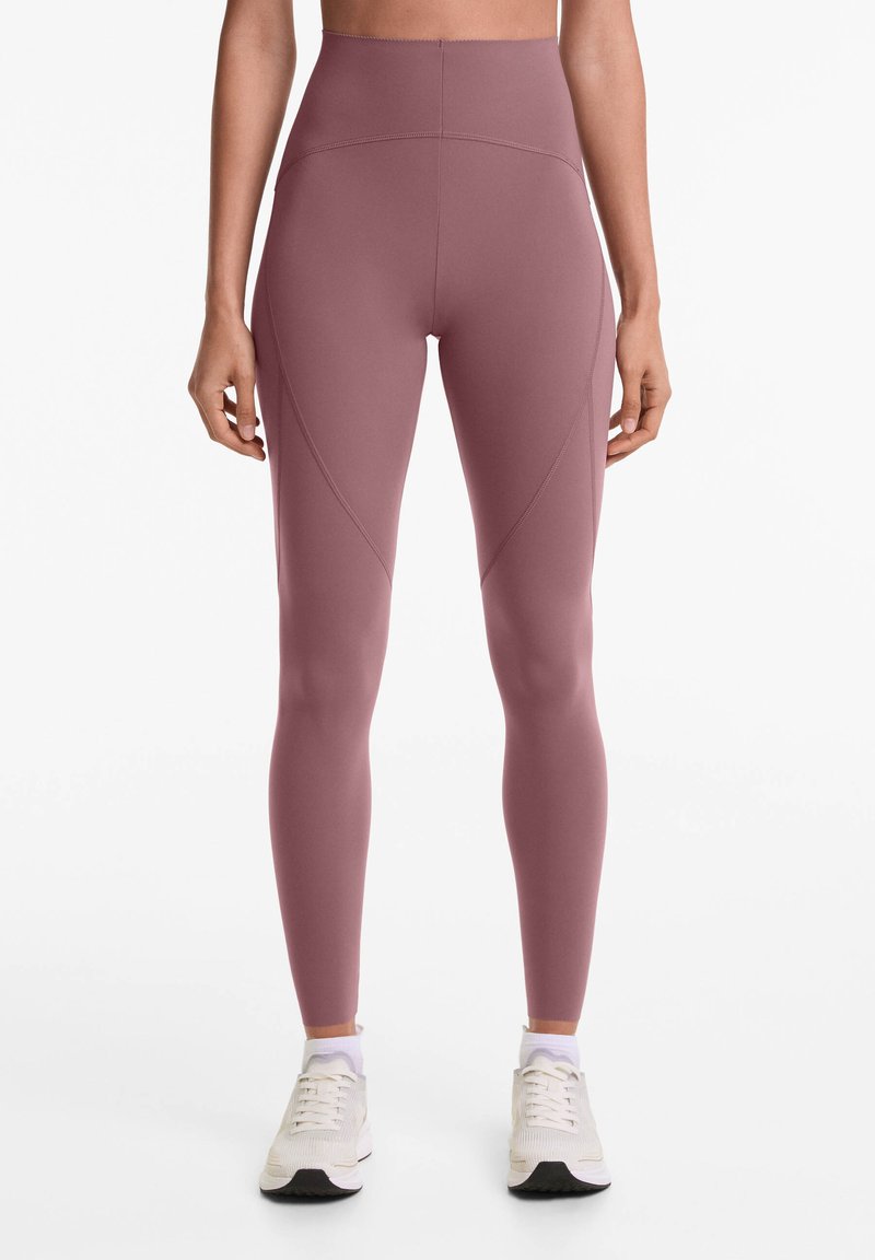 OYSHO BASIC COMPRESSIVE ANKLE-LENGTH - Legíny - kalhoty  - mauve