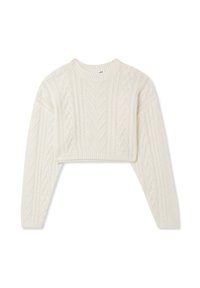 CROP INTRECCIATA - Maglione - bianco lana