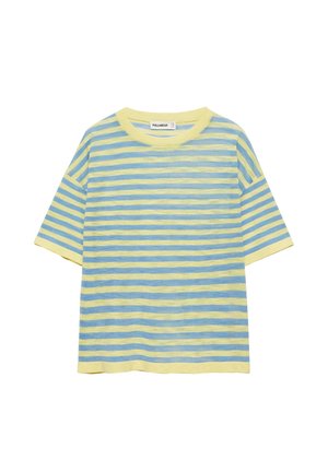PULL&BEAR, STRIPED LIGHTWEIGHT - JUMPER - T-shirt imprimé - yellow