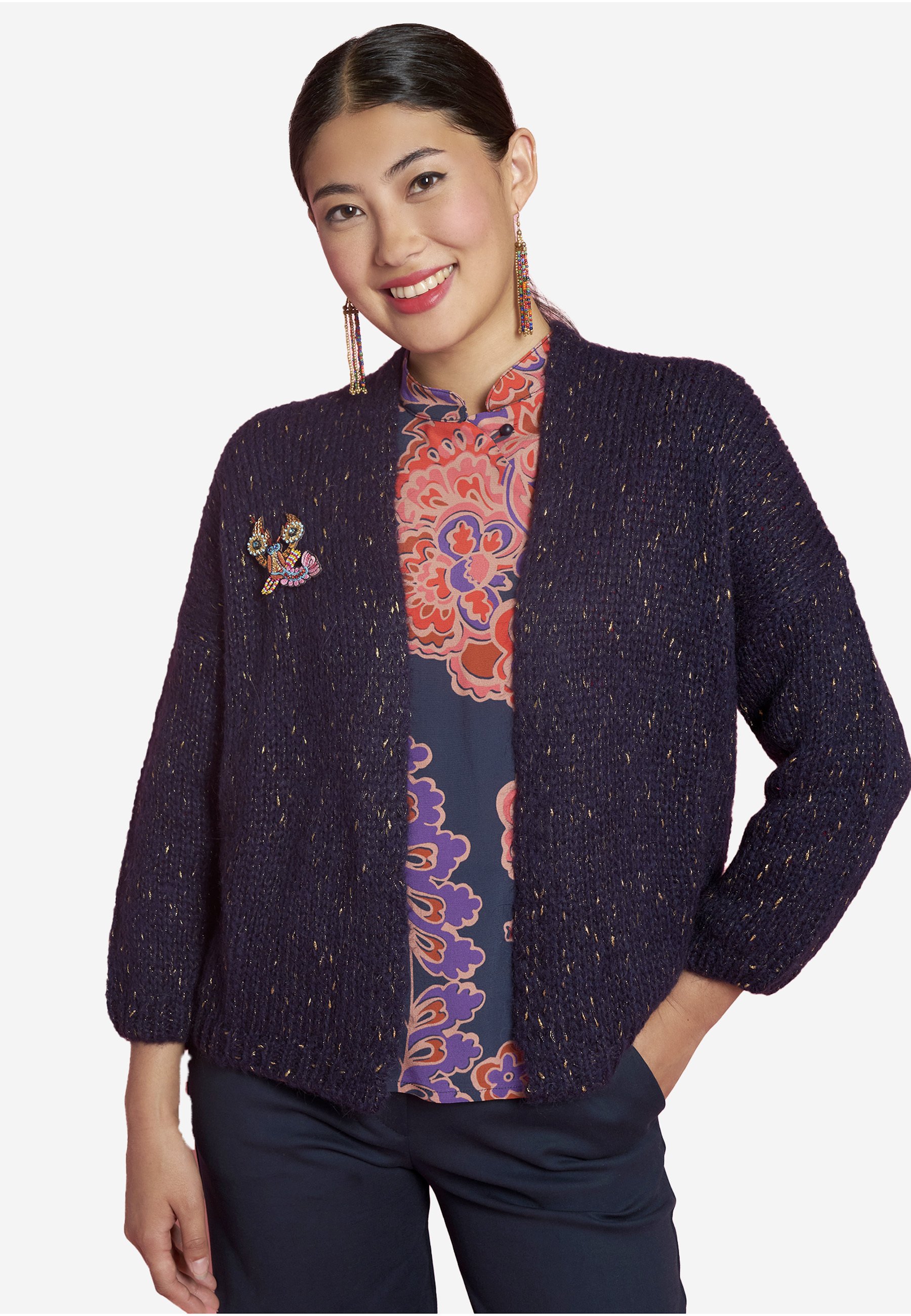 Antoine et Lili GILET COURT Cardigan violet/mauve Zalando