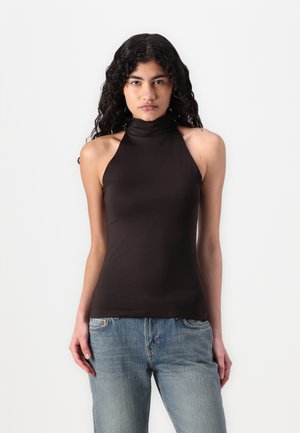 SLIM SLEEVELESS TURTLENECK  - Toppi - dark brown
