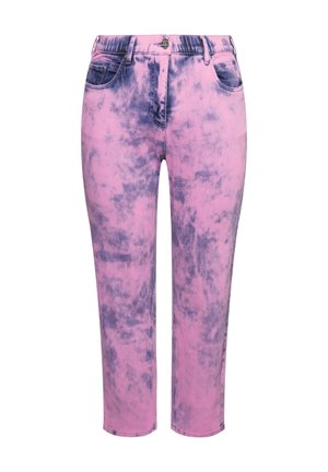 Ulla Popken COLOR WASH STRETCH FIT BOYFRIEND - Vaqueros tapered - amethyst
