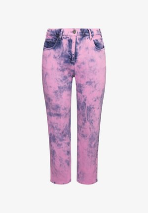 Ulla Popken COLOR WASH STRETCH FIT BOYFRIEND - Vaqueros tapered - amethyst