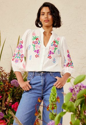 Love & Roses, MIRROR EMBROIDERED BLOUSE - Hemdbluse - ivory