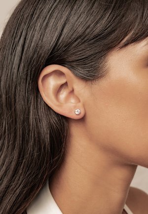 Hey Happiness, Radiant Gemstone Stud - Earrings - silver-coloured