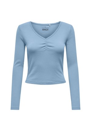 ONLBETTY LIFE L/S SCALLOP V-NECK - Μπλούζα με μακριά μανίκια - soft chambray