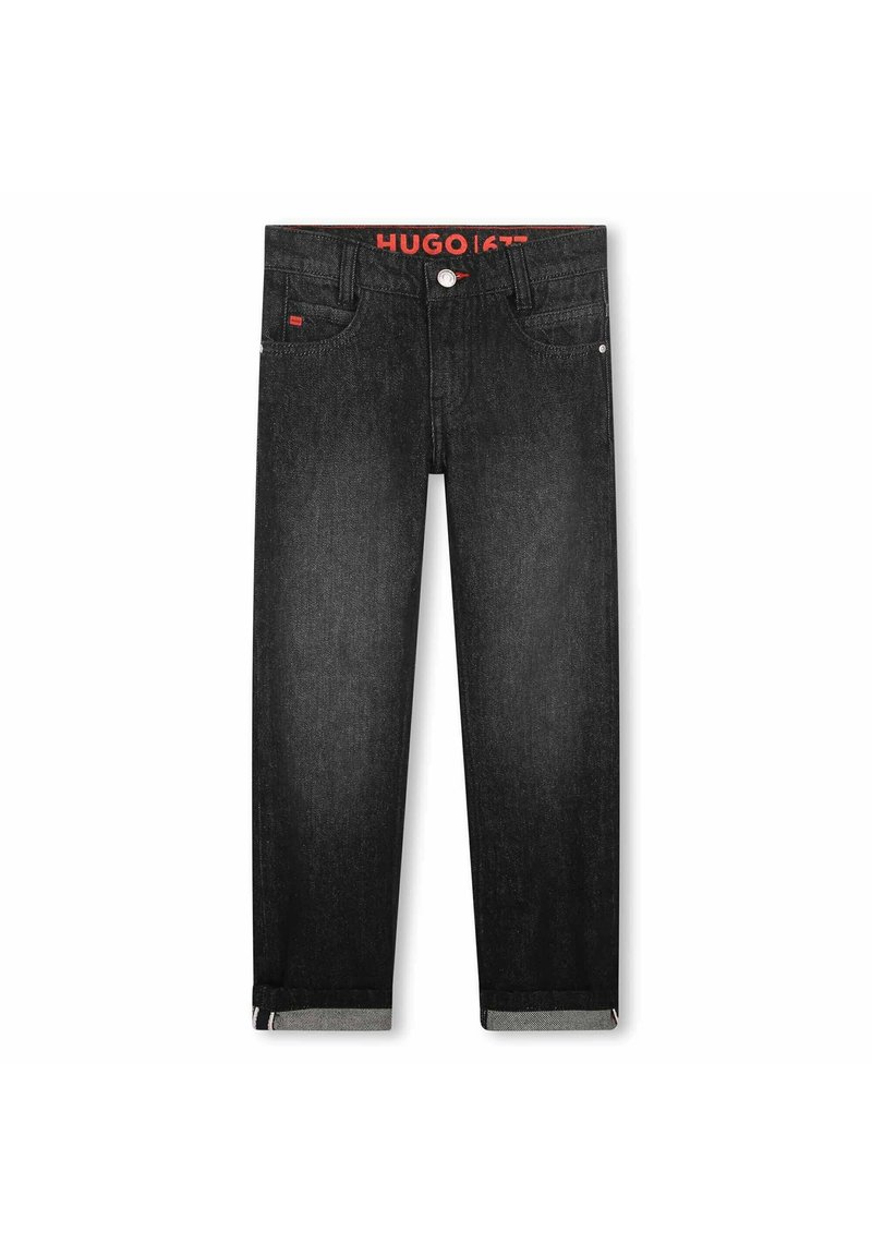 HUGO Kids Straight leg jeans denim black/zwart Zalando.be