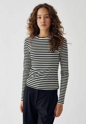 Pikkade varrukatega topp - ivory/black stripe