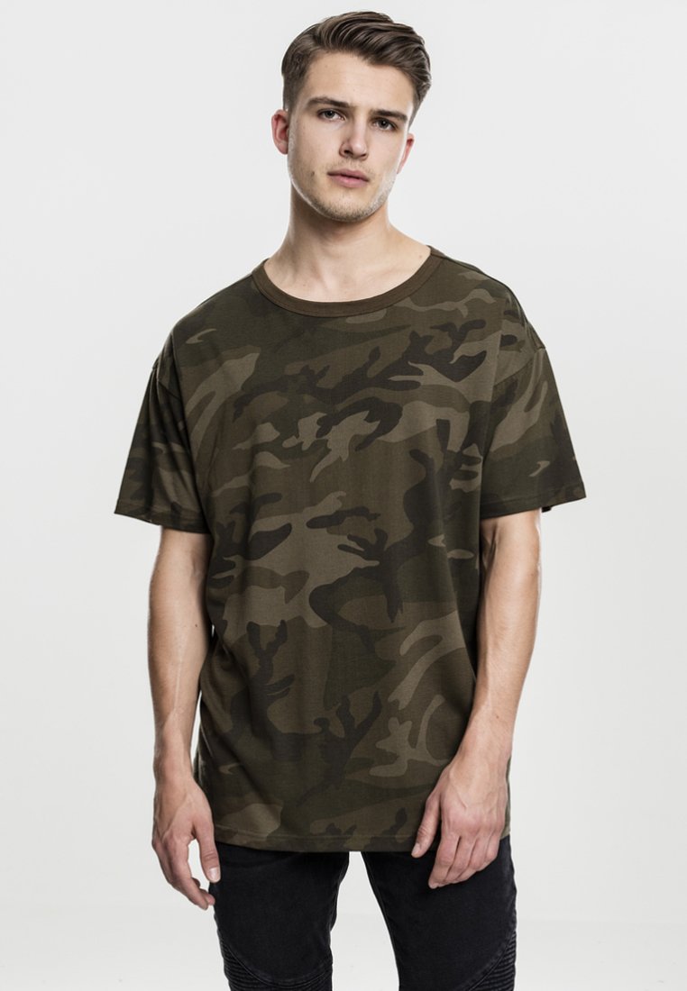 Urban Classics CAMO OVERSIZED - Marškinėliai su spaudiniu - mottled olive