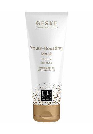 GESKE Youth-Boosting Mask tube med guldlåg, indeholdende hyaluronan og aloe vera, mærket ELLE No.1 Beauty Innovation.