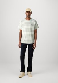 Marimekko TASARAITA UNISEX - Tricou basic - greyish green/off-white
