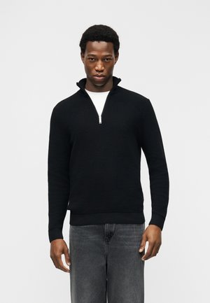 SLHROSS STRUCTURE HALF ZIP - Πουλόβερ - black