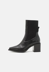 LEATHER - Cowboy-/Bikerstiefelette - black