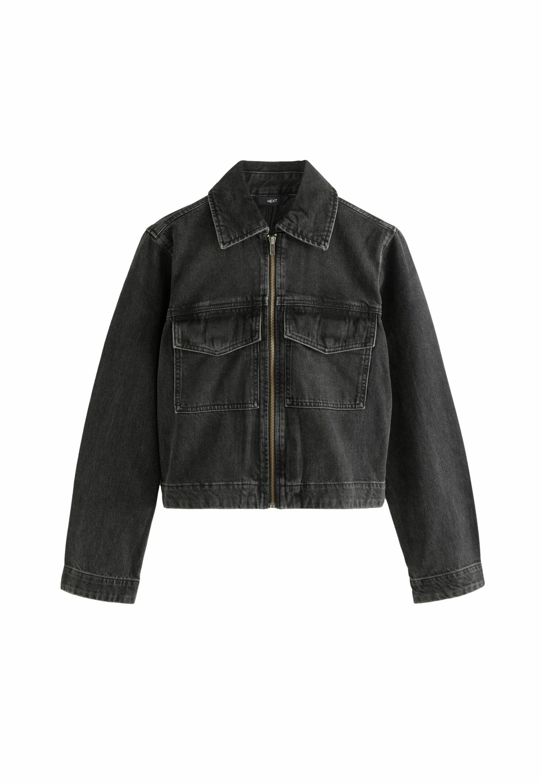 Next ZIP FRONT- REGULAR FIT - Denim jacket - black - Zalando