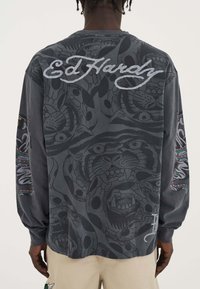 Ed Hardy PANTHER SNAKE BATTLET - Maglietta a manica lunga - charcoal