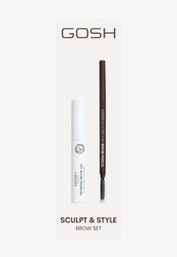 Le coffret GOSH Sculpt & Style pour les sourcils comprend un gel définissant pour sourcils blanc et un crayon à sourcils ultra-fin marron avec une brosse de mise en forme intégrée.