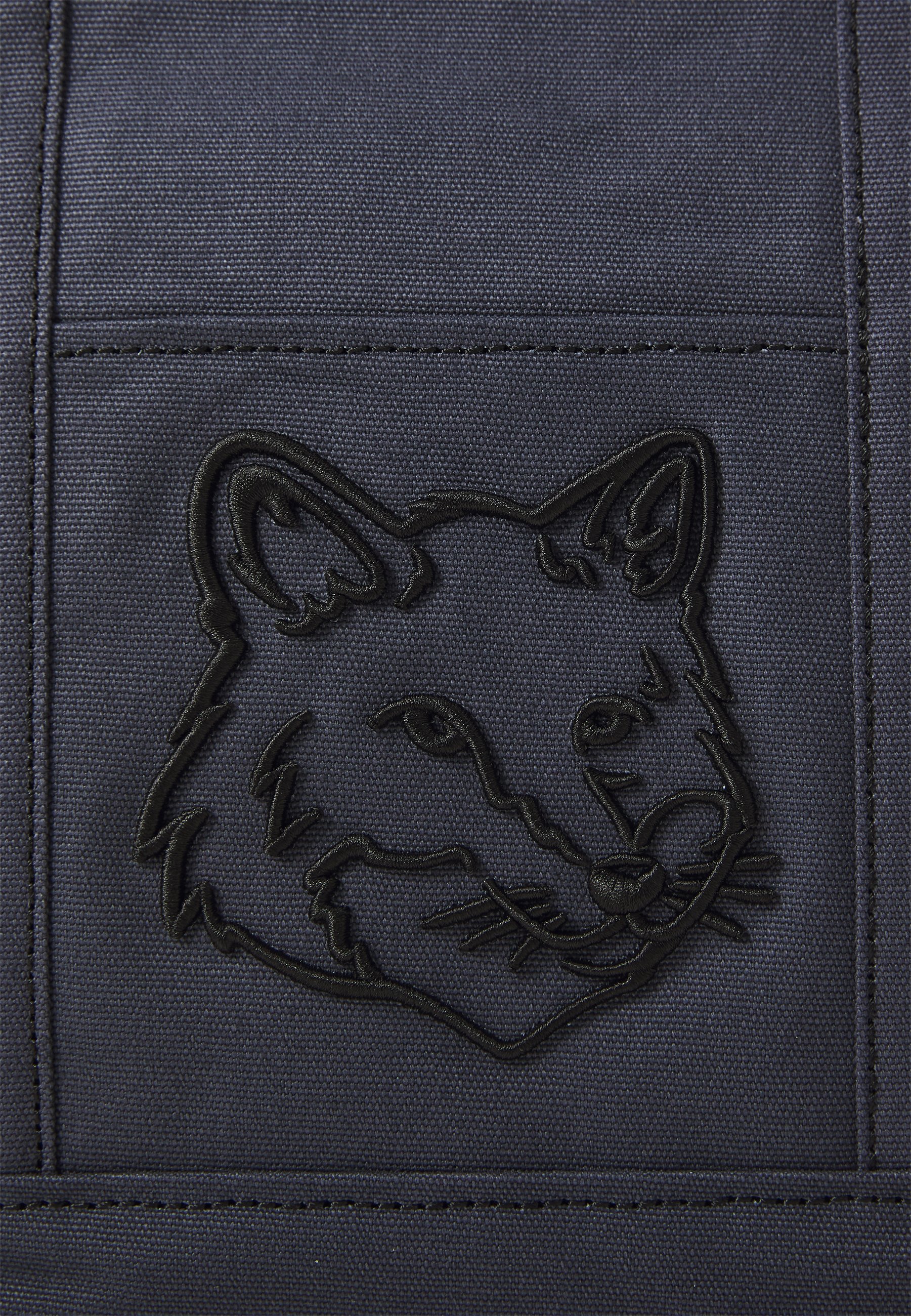 Maison Kitsuné FOX HEAD SMALL - Bolso de mano - slate grey/gris