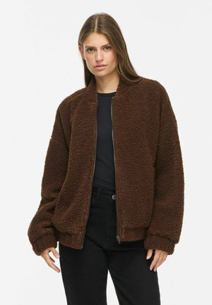 VILA BOMBER JACKET VIADA TEDDY - Fleecejakke - coffee bean
