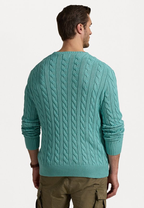 CABLE KNIT COTTON JUMPER - Jumper - deep seafoam2
