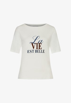 More & More, MORE & MORE SOFTES KURZARMSHIT, WORDING - T-shirt imprimé - offwhite