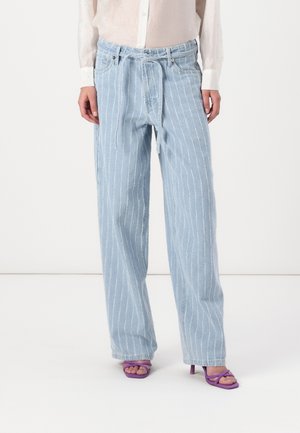 ONLY ONLGIANNA STRAIGHT STRIPE  - Relaxed fit jeans - light blue denim