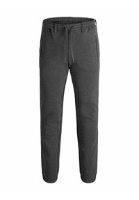 Graue Sweatpants aus weichem Material, mit einem elastischen Bund und Kordelzug, zwei Seitentaschen und schmal zulaufenden Beinen.