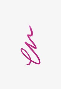 Fuchsiasträckmarkering med en texturerad, ojämn linje på en vit bakgrund, med en flytande, kursiv form och varierande bredd genom hela.