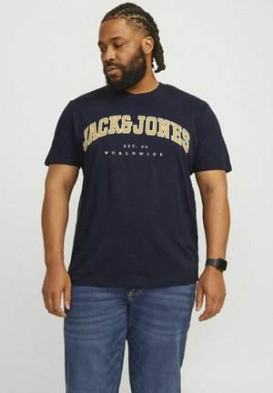 JJECALEB VARSITY TEE O NECK - Print T-shirt - navy blazer
