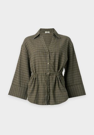 JDY, JDYRIKKA TUNNEL SHIRT - Chemisier - dark olive/cloud dancer/black