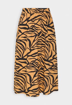 Pieces PCNADINE MIDI SKIRT  - Faltenrock - biscuit/zebra