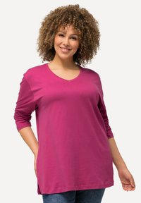 Ulla Popken GROSSE GRÖSSEN BASIC-V LANGARM  - Maglietta a manica lunga - dark purple
