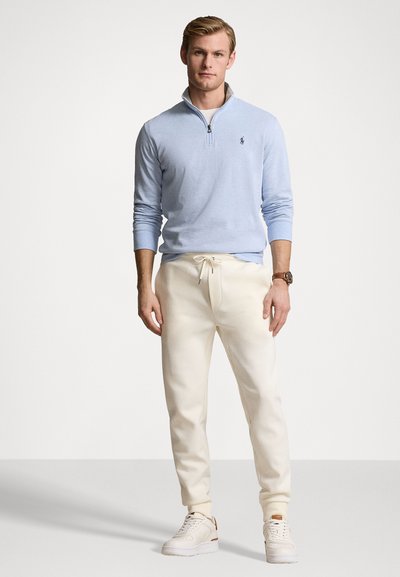 Polo Ralph Lauren LUXURY JERSEY QUARTER ZIP PULLOVER - Sweatshirt - blue