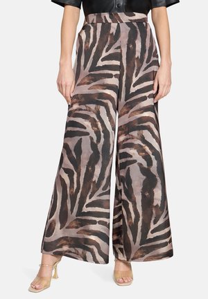MARLENE MIT ANIMALPRINT - Pantalon classique - brown cream