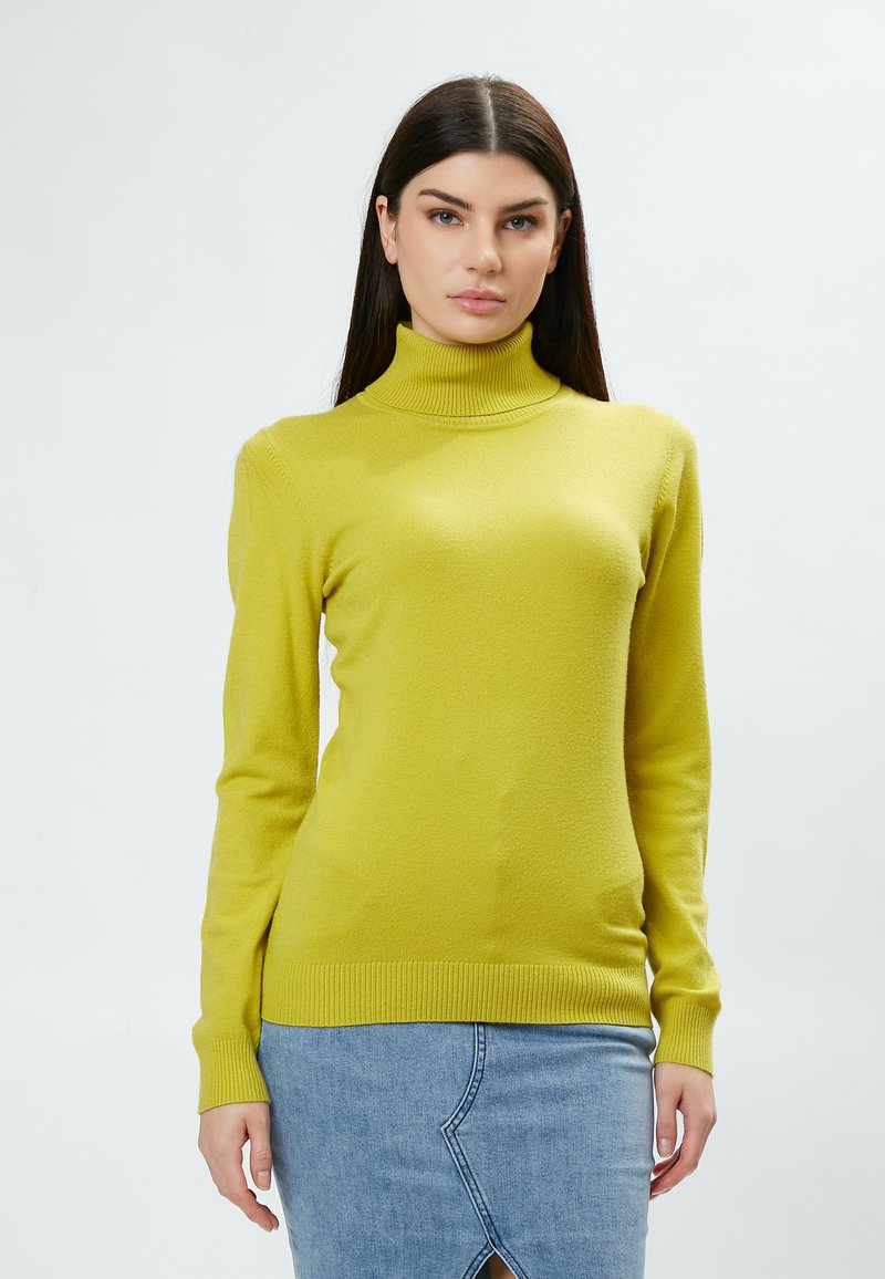 INFLUENCER HIGH-NECK BASIC - Strickpullover - acid