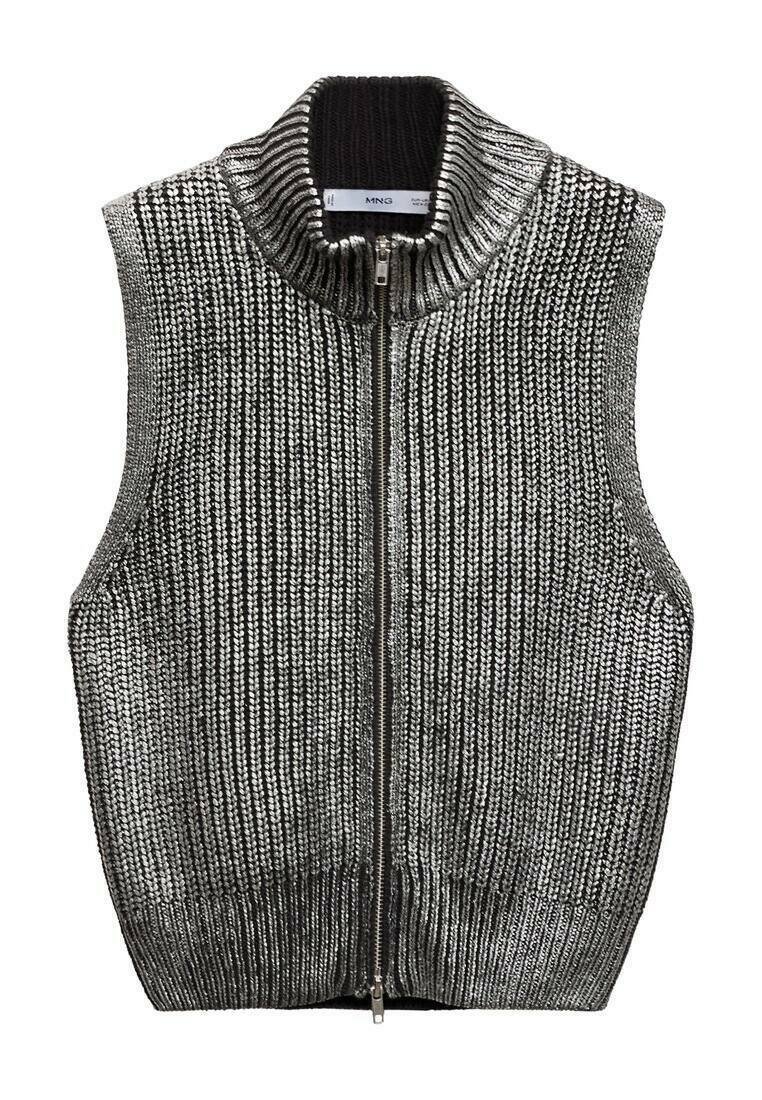 Mango Bodywarmer zilverkleurig